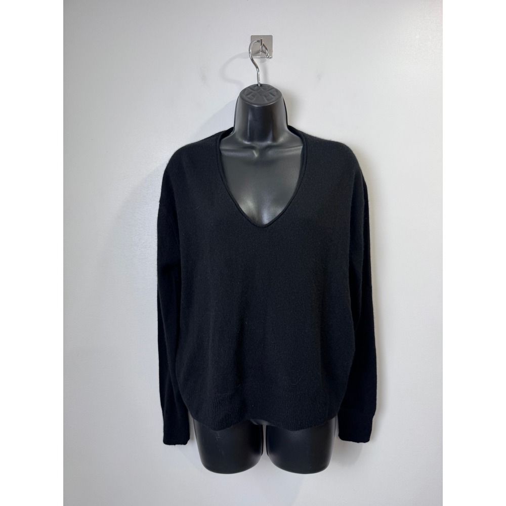 NakedCashmere 100% Cashmere Women Black Sweater V-Neck Knit Small